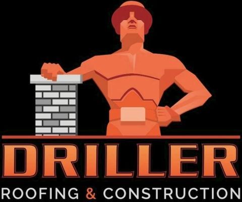 Driller Roofing & Construction Logo